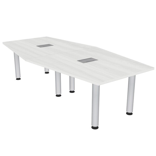 45 in W, 96 in L, 29 in H, Engineered Wood Top, White